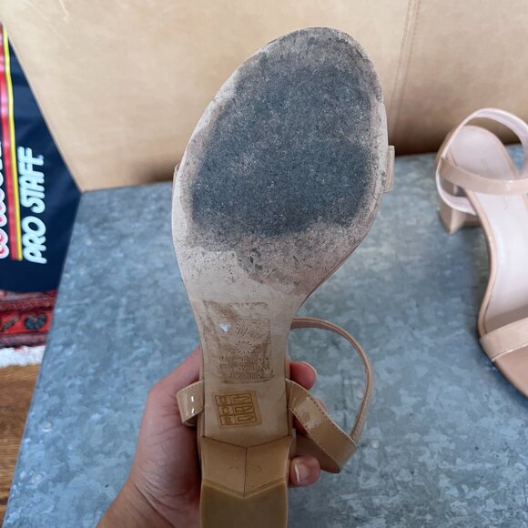 Stuart Weitzman Taliana Leather Block-Heel Sandals Adobe size 7.5 - Picture 3 of 3